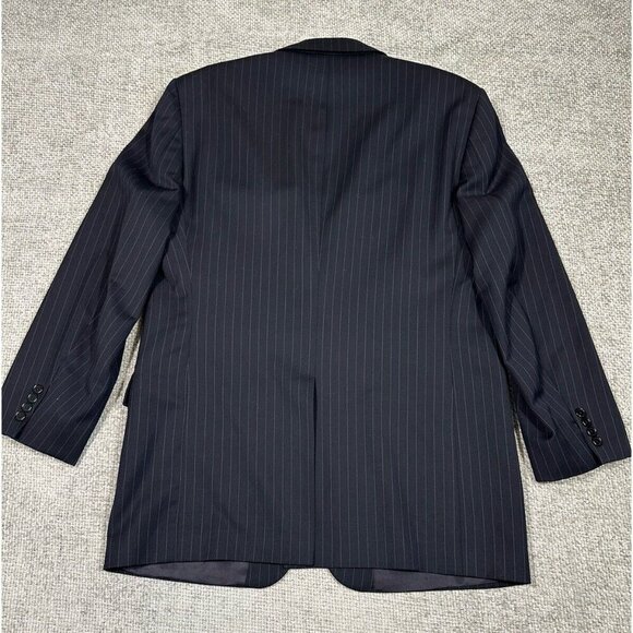Vtg Brooks Brothers Suit Jacket Mens 43L Blue Striped Wool Union‎ USA Sport Coat - Picture 2 of 15